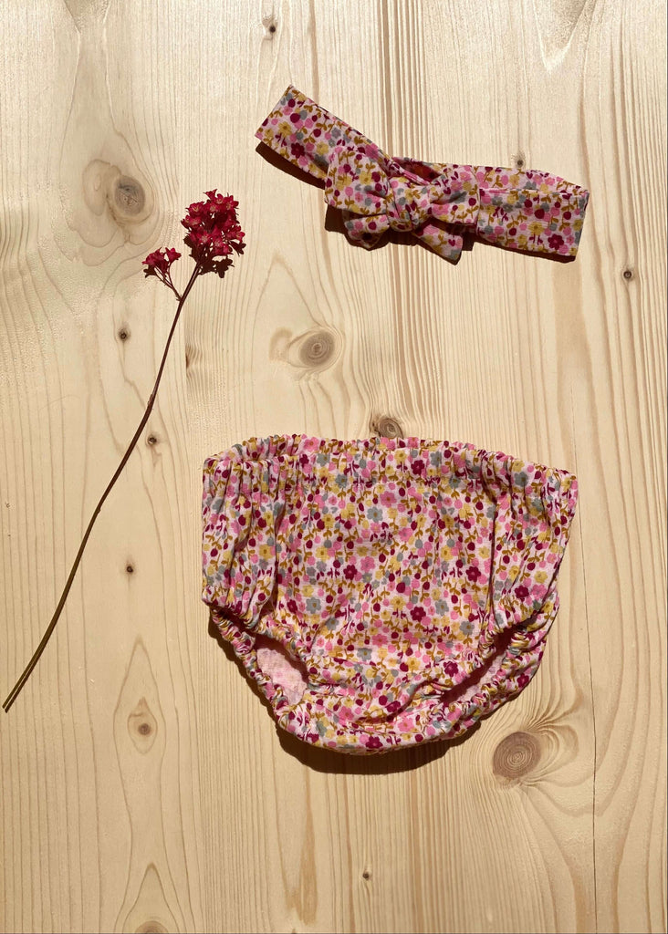 ensemble short bloomer et bandeau en double gaze bio